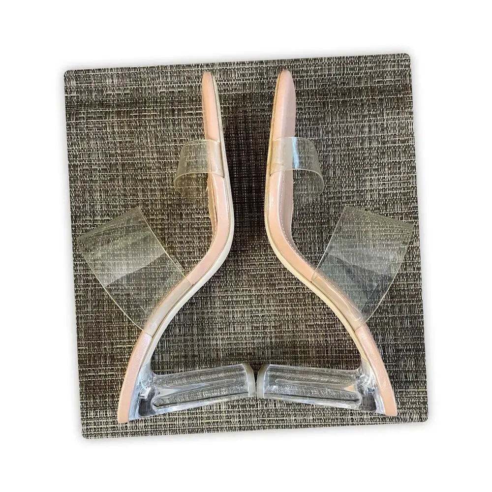 Zara Basic Collection transparent straps methacrylate block heel sandals EU40 - Picture 3 of 8